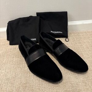 Magnanni Men's Jenaro Black Velvet‎ Loafers Formal Size 42 9